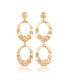 18K Gold-Plated Hammered Double Oval Link Drop Earrings