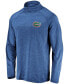 ფოტო #3 პროდუქტის Men's Royal Florida Gators Primary Logo Striated Raglan Quarter-Zip Jacket