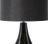 Lampa stołowa Beliani Lampka nocna porcelanowa czarna SANTEE