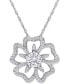 ფოტო #1 პროდუქტის Lab-Grown Moissanite Openwork Flower 18" Pendant Necklace (1-1/10 ct. t.w.) in Sterling Silver