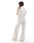 Mango belted short sleeve jumpsuit in light beige Бежевый, M - EU 38 - фото #4