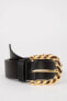 Фото #1 товара Ремень defacto Kadın Oval Toka Faux Leather Classic Belt