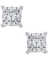 Фото #4 товара Серьги Macy's Diamond Seamless Cluster Princess Stud