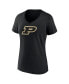 Women's Black Purdue Boilermakers Evergreen Logo V-Neck T-shirt