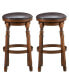 Set of 2 29'' Swivel Bar Stool Leather Dining Kitchen Pub Chair