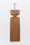 Фото #6 товара Платье с горловиной халтер и вырезом с пряжками ZARA