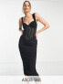 Фото #1 товара ASOS DESIGN Tall lace insert corset midi dress in black