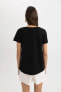 Kadın T-shirt Siyah K1507az/bk81