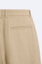 Pleated cotton - linen trousers