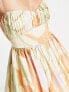 Фото #2 товара Платье ASOS DESIGN - Мини-платье из хлопка с деталями корсета и вихревым принтом