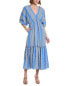 Фото #1 товара Taylor Printed Midi Dress Women's Blue 2