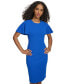 ფოტო #3 პროდუქტის Petite Jewel-Neck Scuba Crepe Sheath Dress