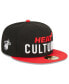 ფოტო #1 პროდუქტის Men's Black, Red Miami Heat 2023/24 City Edition 59FIFTY Fitted Hat