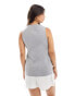 ASOS DESIGN knitted asymmetric button front waistcoat with split in grey