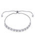 Elegant Bridal Oval Cut AAA CZ 3 CTW Cubic Zirconia Bolo Tennis Bracelet for Women Teens .925 Sterling Silver - Adjustable Slide