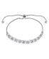 Фото #3 товара Elegant Bridal Oval Cut AAA CZ 3 CTW Cubic Zirconia Bolo Tennis Bracelet for Women Teens .925 Sterling Silver - Adjustable Slide