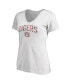 ფოტო #3 პროდუქტის Women's White Auburn Tigers Floral Arched V-Neck T-shirt