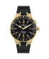 ფოტო #1 პროდუქტის Men's Hybromatic Watch with Silicone Strap and Solid Stainless Steel IP-Gold 1-2109