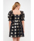 ფოტო #4 პროდუქტის Women's Dot Organza Puff Mini Dress