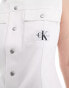 Фото #2 товара Calvin Klein Jeans sheen milano sleeveless shirt in white