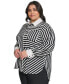 Фото #5 товара Women's Plus Size Striped Button-Front Shirt, First@Macy’s