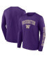 Фото #1 товара Men's Purple Washington Huskies Distressed Arch Over Logo Long Sleeve T-shirt