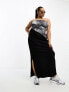 Фото #1 товара Noisy May Curve split hem maxi skirt in black