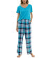 Фото #1 товара Women's Printed Flannel Pajama Pants