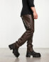 ASOS DESIGN dad jean in brown leather look