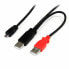 Фото #1 товара Кабель USB 2.0 A — Micro USB B Startech USB2HAUBY3 Чёрный