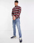 GANT check flannel regular fit shirt in dark red