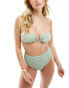 Фото #3 товара South Beach starfish bandeau bikini top in sage green glitter