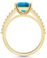 ფოტო #3 პროდუქტის Blue Topaz (4-1/4 ct. t.w.) and Diamond (1/4 ct. t.w.) Ring in 14K Yellow Gold