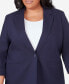 Фото #11 товара Plus Size Classic Fit Blazer Jacket