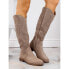 S.Barski W OLI245 beige suede boots