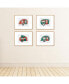 Фото #3 товара Camper Christmas Unframed Holiday Linen Paper Wall Art Artisms 8 x 10" 4 Ct