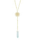 ფოტო #1 პროდუქტის Aqua or Aurora Borealis Quartz Sun Y-Necklace