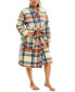 ფოტო #5 პროდუქტის Women's Printed Fleece Long-Sleeve Wrap Robe