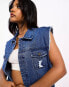 Karl Kani logo denim vest jacket in blue BLAU, S - фото #3