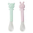 SARO Soft Tip Spoon Set mint / pink - фото #2