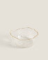 Glass salad bowl with rim