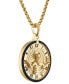 Men's Chronos God of Time Black Diamond (1/4 ct. t.w.) Pendant Necklace in 14k Gold-Plated Sterling Silver, 24" + 2" extender