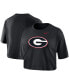ფოტო #2 პროდუქტის Women's Black Georgia Bulldogs Cropped Performance T-shirt