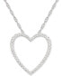 ფოტო #1 პროდუქტის Diamond Heart 18" Pendant Necklace (1/4 ct. t.w.) in Sterling Silver