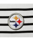 Фото #4 товара Women's White Pittsburgh Steelers Tri-Blend Jovanna Striped Dress