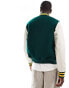 Superdry Varsity wool bomber jacket in pine green