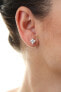 Elegant stud earrings with zircons E00014