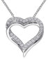 ფოტო #1 პროდუქტის Lab-Grown White Sapphire Heart 18" Pendant Necklace (5/8 ct. t.w.) in Sterling Silver