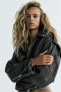 Фото #3 товара Куртка в байкерском стиле из искусственно состаренной кожи ZARA