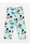 LCW baby Polo Yaka Kısa Kollu Minnie Mouse Baskılı Erkek Bebek Pijama Takım